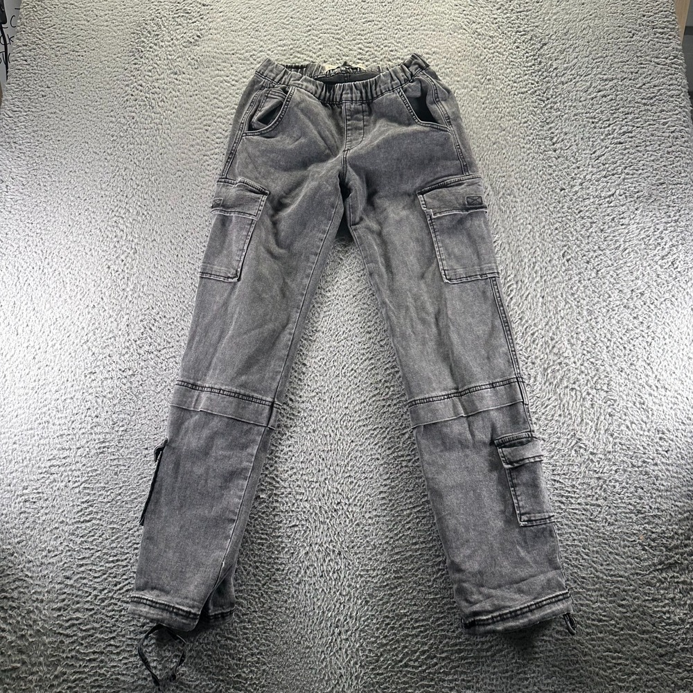 Love‎ Trends Jeans Women 5 Gray Cotton Denim Straight Leg Stretch Cargo Workwear